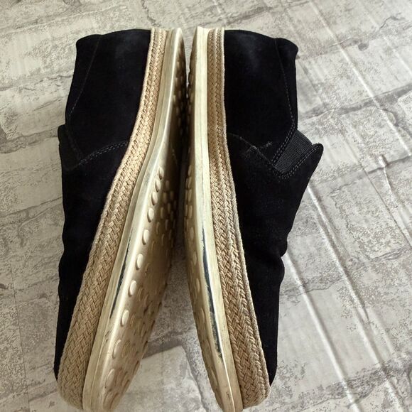 Tods Black Suede Rope Edge Mens Elasticated Side Panel Flat Rubber Loafer Sz 6 main image 10